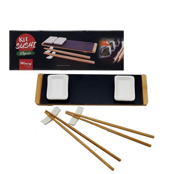 Imagem de Kit Para Sushi 8 Peças Hashi Reutilizável Comida Japonesa