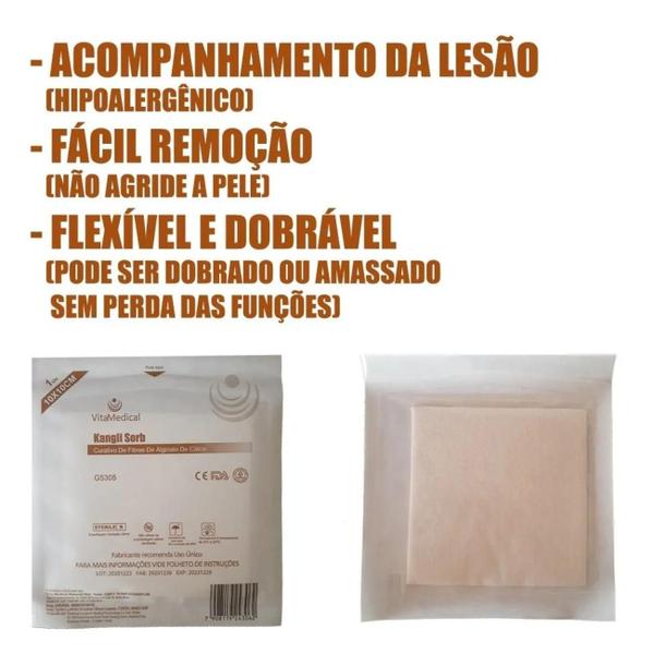 Imagem de Kit Para Tratar Escaras Lesões Cicatrizar Feridas 1 Tubo De Hidrogel Casex 85g + 5 Curativos Alginato De Calcio 10x10cm