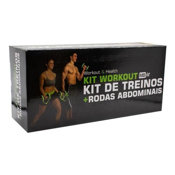 Imagem de Kit para Treinos e Exercícios Fitness e Rodas Abdominais Azul Bíceps Tríceps Glúteos