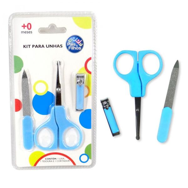 Imagem de Kit para unhas pais e filhos - azul