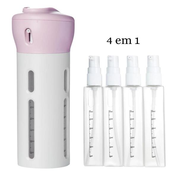 Imagem de Kit Para Viagem Porta Shampoo 4X1 Dispenser Portátil