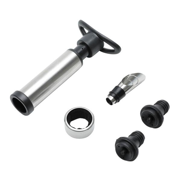 Imagem de Kit Para Vinho de Aço Inox Com Caixa 5 Peças Bon Gourmet