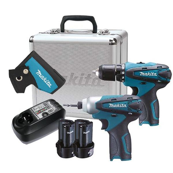 Kit Parafusadeira Furadeira e Parafusadeira à Bateria 12V LCT204 Makita e Coldre Kit Parafusadeira Furadeira e Parafusadeira à Bateria 12V LCT204 Makita e Coldre