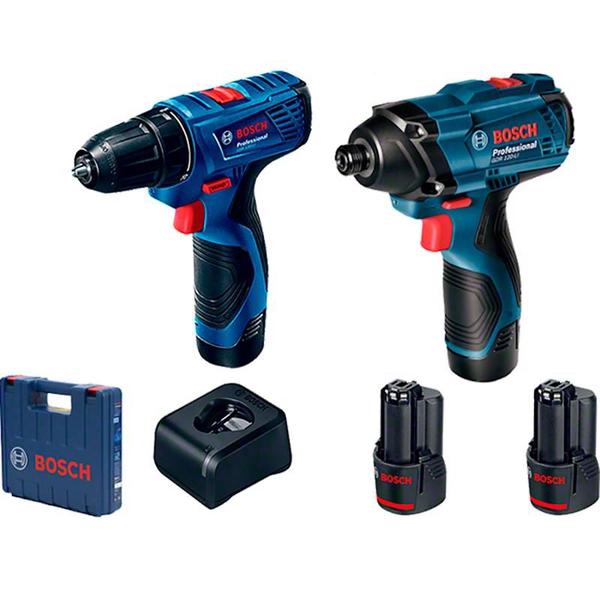 Imagem de Kit Parafusadeira GSR 120-LI e Chave de Impacto GDR 120-LI, 12V 2 baterias e maleta - Bosch 