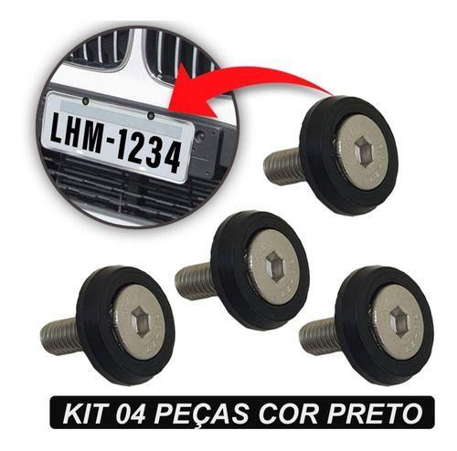 Imagem de Kit Parafuso / Anilha Placa Carro  Moto Anodizado - Preto