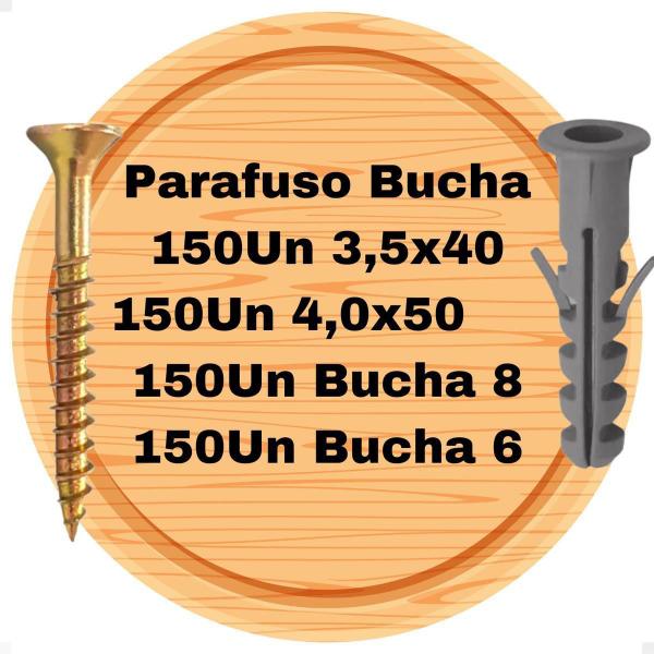 Imagem de Kit Parafuso + Bucha Com Anel 6Mm 8Mm - 600 Peças