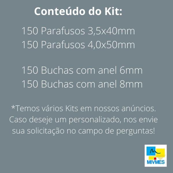 Imagem de Kit Parafuso + Bucha Com Anel 6Mm 8Mm - 600 Peças