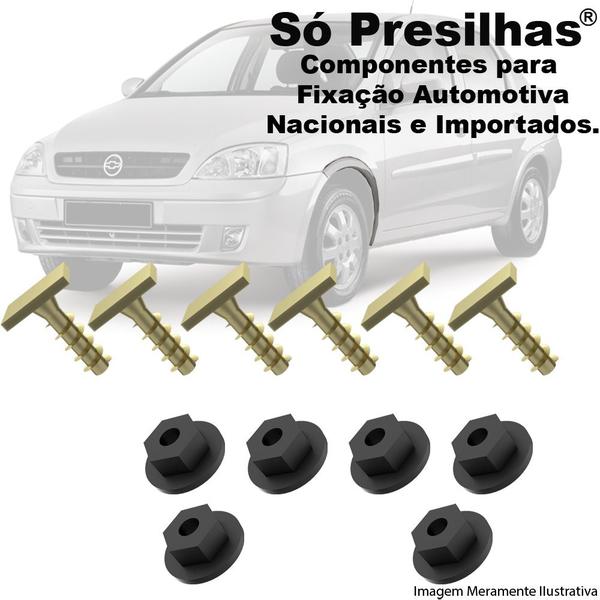 Imagem de Kit Parafusos e Porcas Para Moldura do Paralama Dianteiro Corsa Sedan Joy Maxx Premium 2002 2003 2004 2005 2006 2007 2008 2009 2010 2011 2012