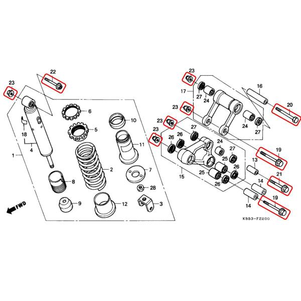 Imagem de Kit Parafusos Pro Link Xr 200, Nx 200, Xlr 125 