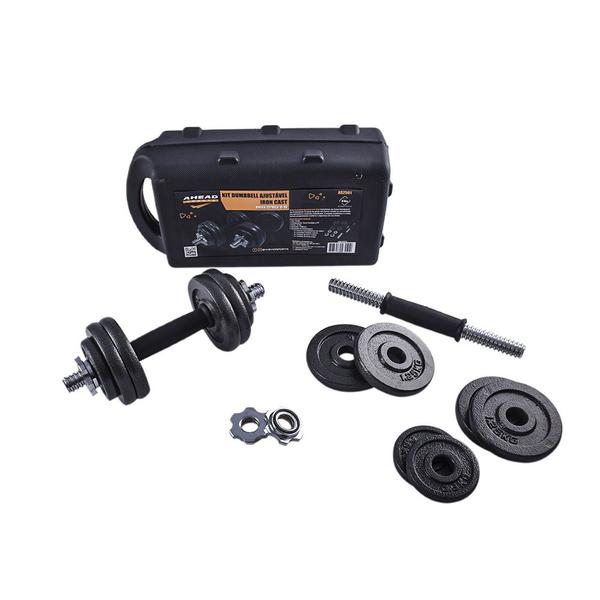 Imagem de Kit Pares Dumbbell Halteres Ajustável Iron Cast até 15kg