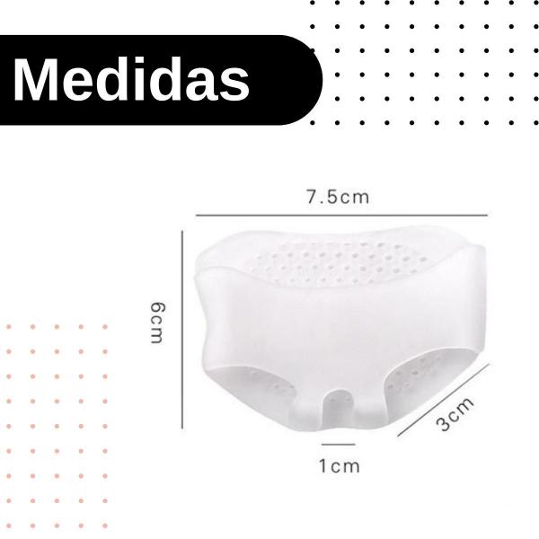 Imagem de Kit Pares Palmilha Ortop De Silicone Ante Pé Calo