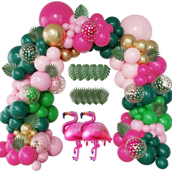 Imagem de Kit Party Balloon Arch Garland Tropical Flamingo 156 unidades