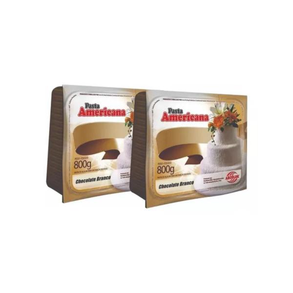 Imagem de Kit pasta americana chocolate branco 800g com 2 unidades - ARCOLOR 