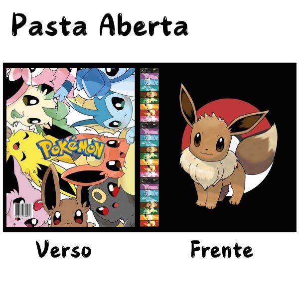 Imagem de Kit Pasta Fichário Pokémon Eevee Evoluções e Box Radiante GO com 10 Folhas 9 Bolsos Coleção Card TCG