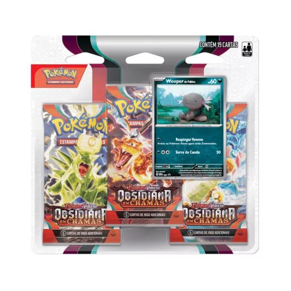 Imagem de Kit Pasta Fichário Pokémon Escarlate e Violeta Obsidiana em Chamas Dragonite + Blister Pack Triplo