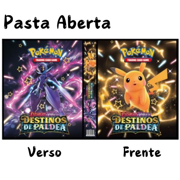 Imagem de Kit Pasta Fichário Pokémon Escarlete e Violeta Destinos e Paldea com 10 Folhas e Box Sprigatito TCG