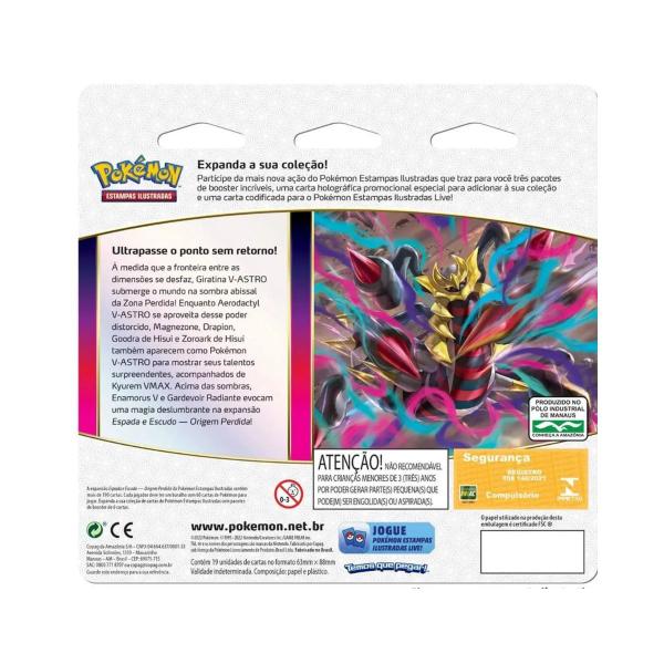 Imagem de Kit Pasta Fichário Pokemon Espada e Escudo Coleção Origem Perdida com Blister Pack Triplo Cards TCG