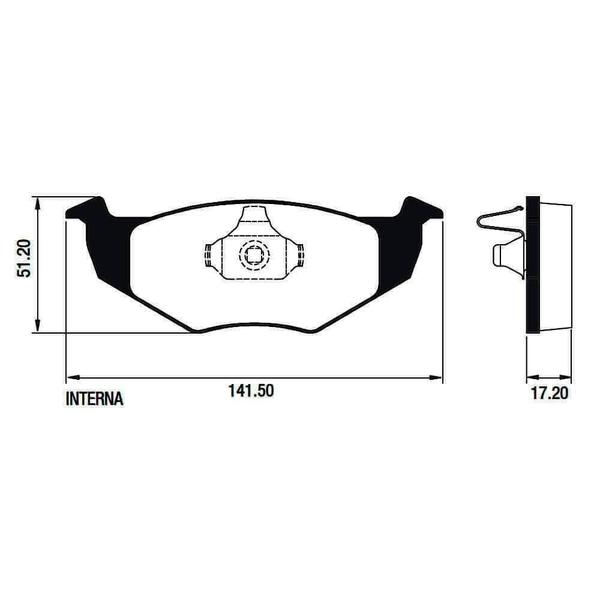 Imagem de Kit Pastilha Disco Freio Gol G5 2008 a 2011 Dianteira Ventilado Teves Frasle Aro 14