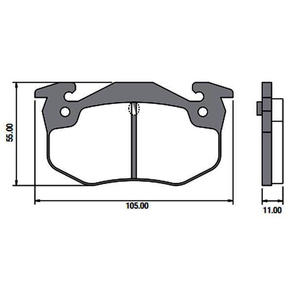 Imagem de Kit Pastilha Disco Freio Peugeot 207 2009 a 2013 Traseiro Sólido