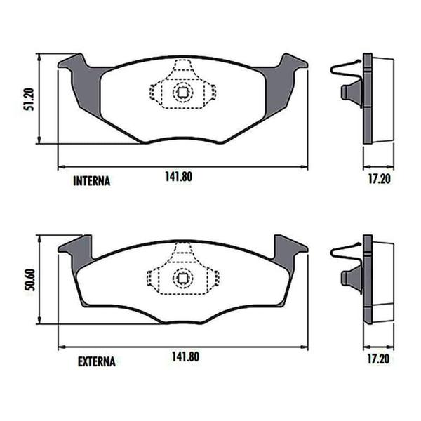 Imagem de Kit Pastilha Disco Freio Polo 96 a 2006 Dianteiro Ventilado Bosch Lonaflex