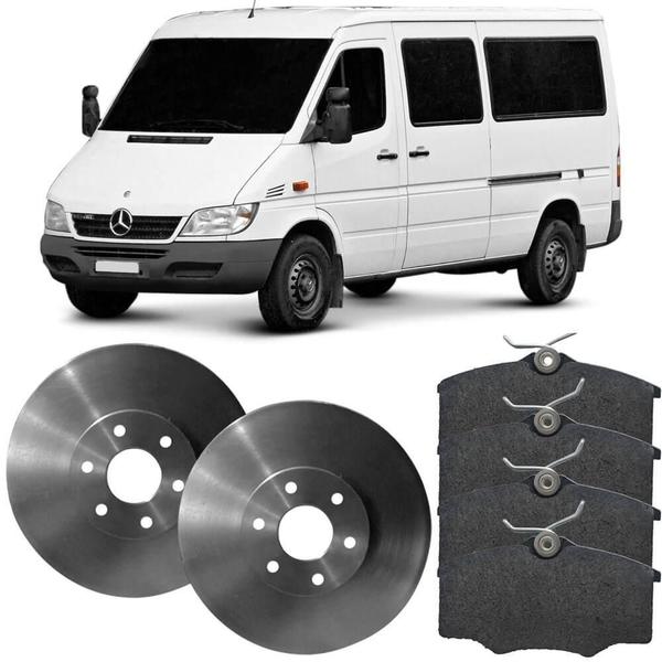 Imagem de Kit Pastilha Disco Freio Sprinter 2001 a 2018 Dianteiro Ventilado Perrot Lonaflex