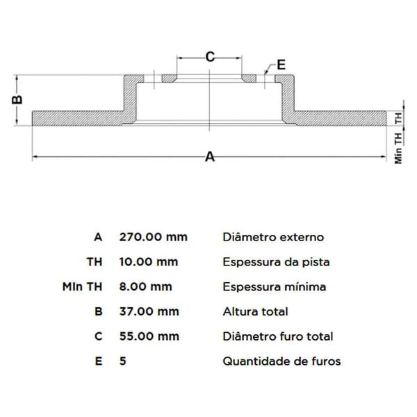 Imagem de Kit Pastilha Disco Traseiro Sólido Corolla 2.0 TRW