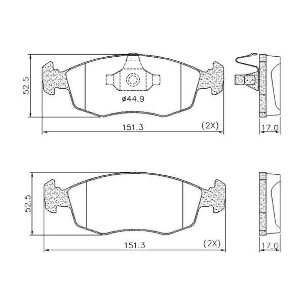 Imagem de Kit Pastilha Freio Fiat Strada Palio Doblo 98 a 2021 Dianteira Bosch Frasle PD88