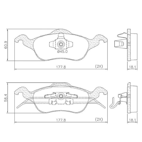 Imagem de Kit Pastilha Freio Ford Focus 99 a 2008 Dianteira Teves Lonaflex P442