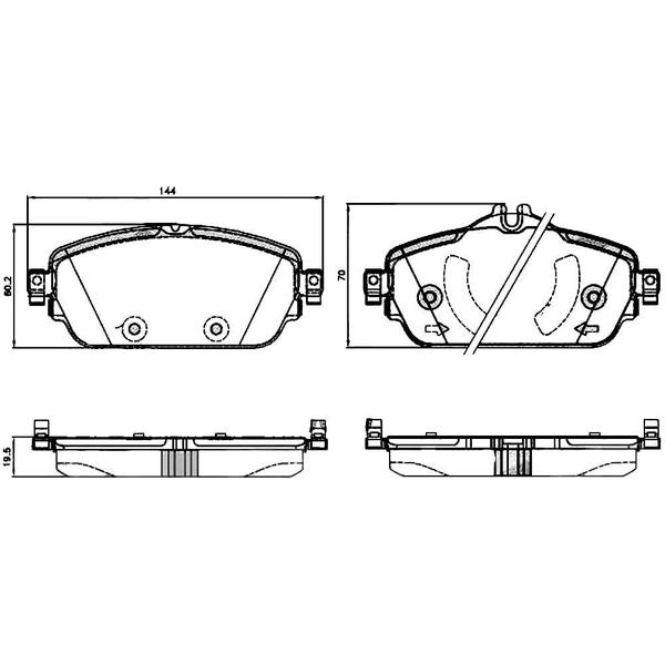 Imagem de Kit Pastilha Freio Mercedes Benz C 200 180 2013 a 2022 Dianteira Cotec GDB2070 TRW