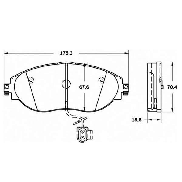 Imagem de Kit Pastilha Freio Volkswagen Passat Tiguan 2009 a 2021 Dianteira Bosch F03B076265