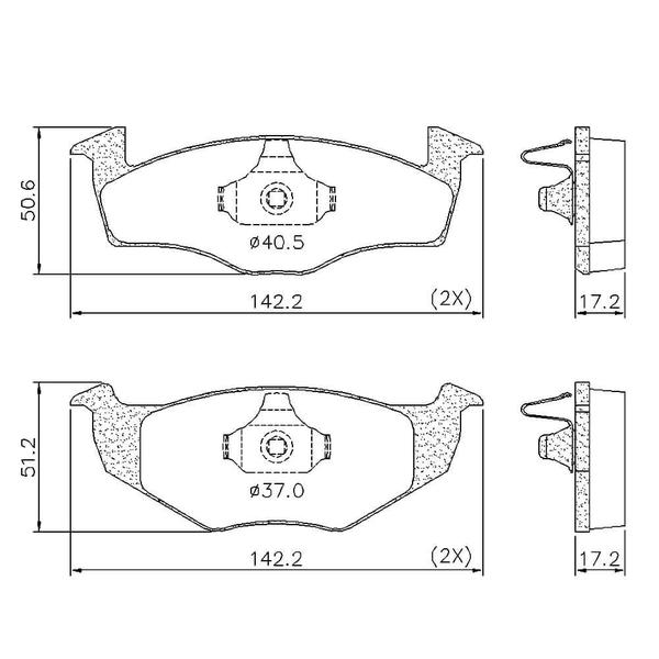 Imagem de Kit Pastilha Freio Volkswagen Polo Saveiro Voyage 96 a 2018 Dianteira Bosch Frasle PD367