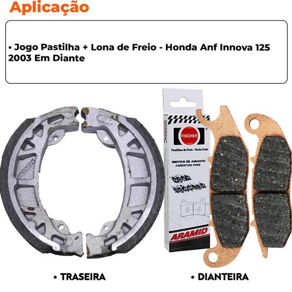 Imagem de Kit Pastilha + Lona Freio Anf Innova 125 Fischer/Fabreck