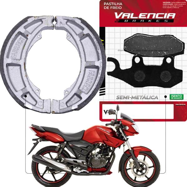 Imagem de Kit Pastilha + Lona Freio Apache 150 Valencia Brakes/Fabreck