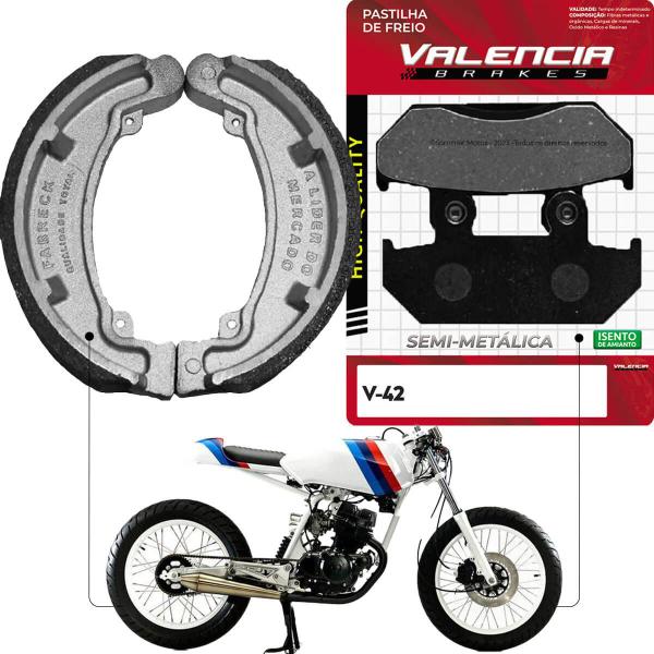 Imagem de Kit Pastilha + Lona Freio Honda Cb 125 Tt 1990 Valencia Brakes/Fabreck