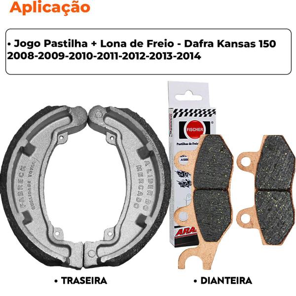 Imagem de Kit Pastilha + Lona Freio Kansas 150 2008 a 2014 Fischer/Fabreck