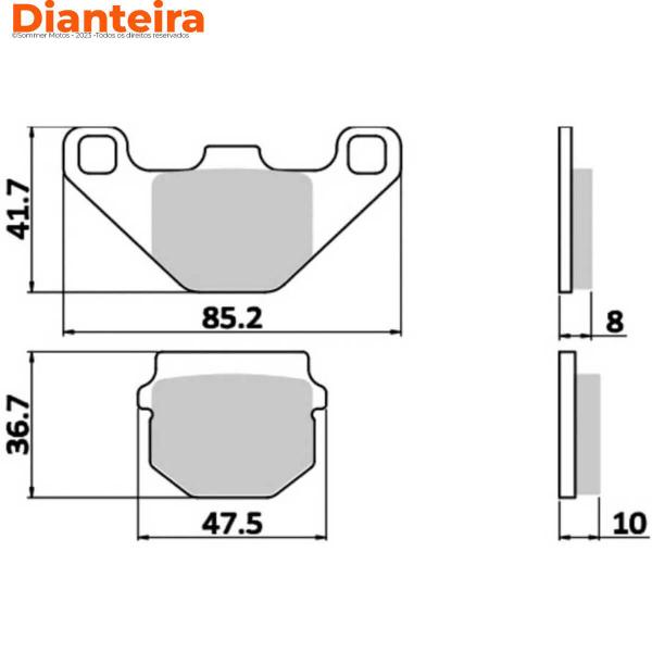 Imagem de Kit Pastilha + Lona Freio Smart 125 2009 a 2015 Fischer/Fabreck