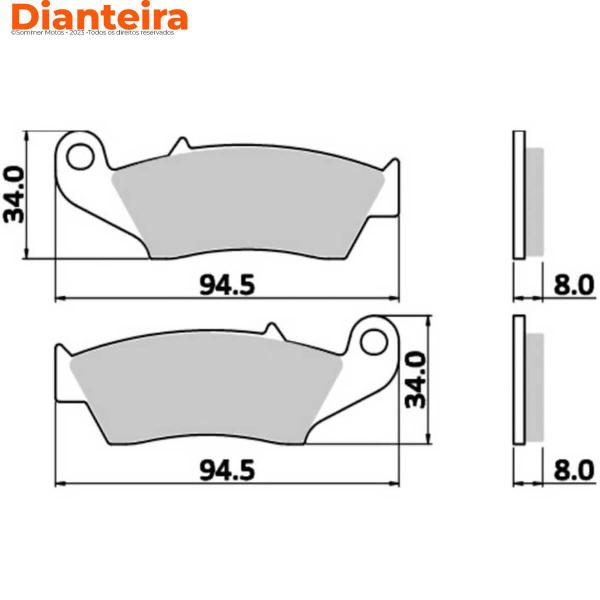 Imagem de Kit Pastilha + Lona Freio Xr Tornado 250 2001 a 2008 Fischer/Fabreck