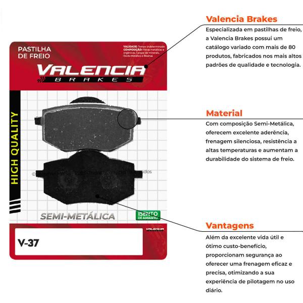 Imagem de Kit Pastilha + Lona Freio Xv Virago 250 1989 a 1994 Valencia Brakes/Fabreck