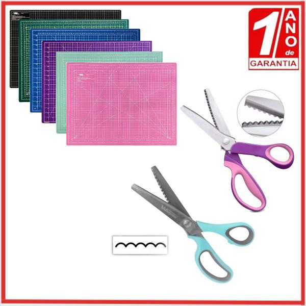 Imagem de Kit Patchwork Base de Corte Tesoura Escalope e Picotar