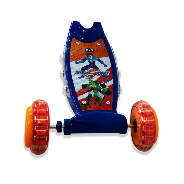 Imagem de Kit Patinete Infantil com Garrafinha e Bolsa 3 em 1 desing moderno para crianças meninos diversão brincar - Azul