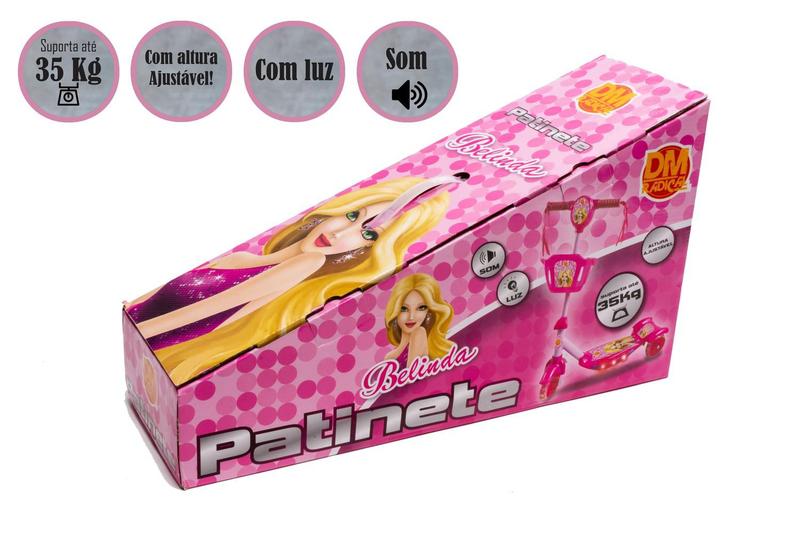 Imagem de Kit Patinete Infantil Feminino e Fantasia Crianças Princesa