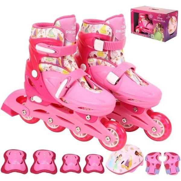 Imagem de Kit Patins 4 Rodas C/ Proteção 32/35 Princesas - Bbr Toys