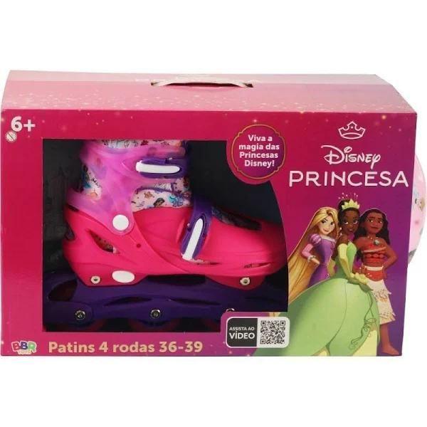 Imagem de Kit Patins 4 Rodas C/ Proteção 36/39 Princesas - Bbr Toys