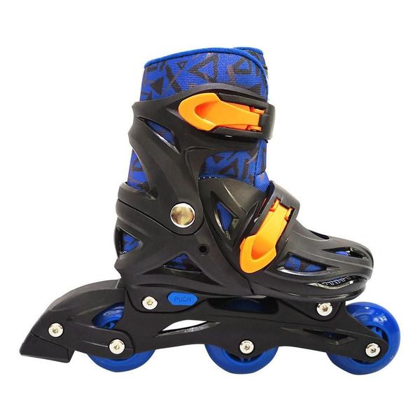 Imagem de Kit Patins Roller Infantil Masculino 3 Rodas Rollerblade