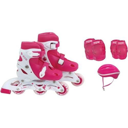 Imagem de Kit Patins Roller Infantil Rosa 34-37 Mor 40600103