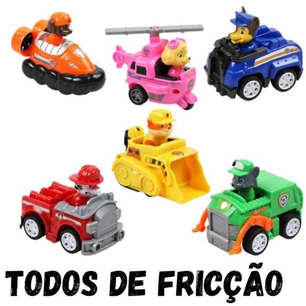 Imagem de Kit Patrulha Canina 6 Carrinhos Coleção Com fricção