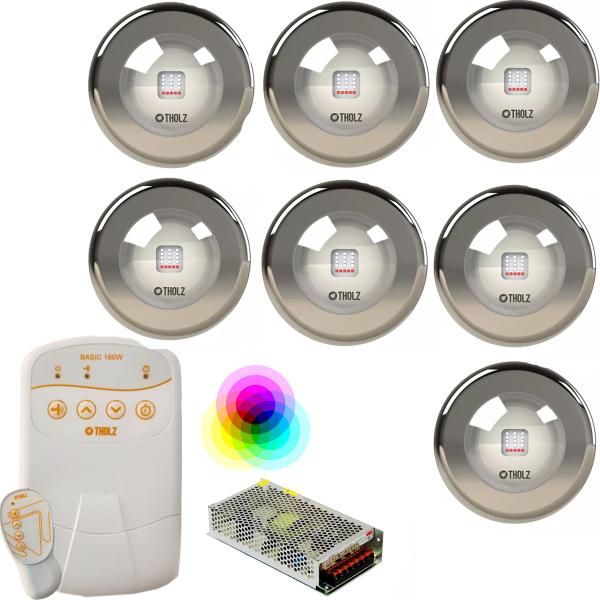 Imagem de KIT PDX1410n + 7 LED PREMIUM INOX 316 18W RGB Piscina Tholz