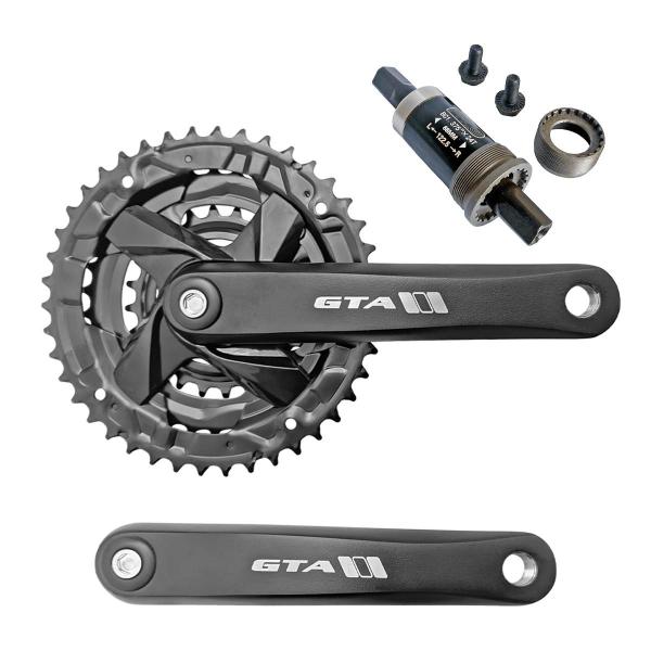 Kit Pe De Vela Triplo Bike Gta Alumínio 42/34/24 Pedivela Três Coroas Index 21v 3x8 3x9 + Movimento Central Ponta Quadrada 122.5mm Rolamento Imagem de Kit Pe De Vela Triplo Bike Gta Alumínio 42/34/24 Pedivela Três Coroas Index 21v 3x8 3x9 + Movimento Central Ponta Quadrada 122.5mm Rolamento