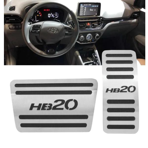 Imagem de Kit Pedaleira Aço Inox Hyundai Hb20 2018 2019 2020 2021 2022