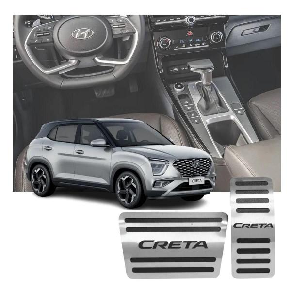 Imagem de Kit Pedaleira Aço Inox Hyundai Novo Creta Tgdi 2021 2022